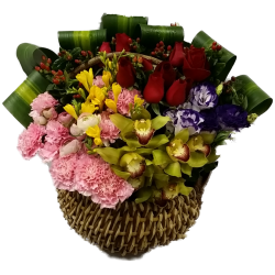Timeless Devotion Mixed Flower Basket