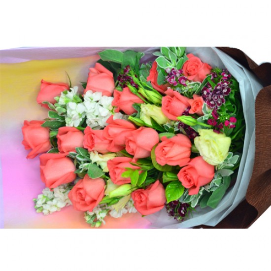 More Love 18 Pink Roses Bouquet